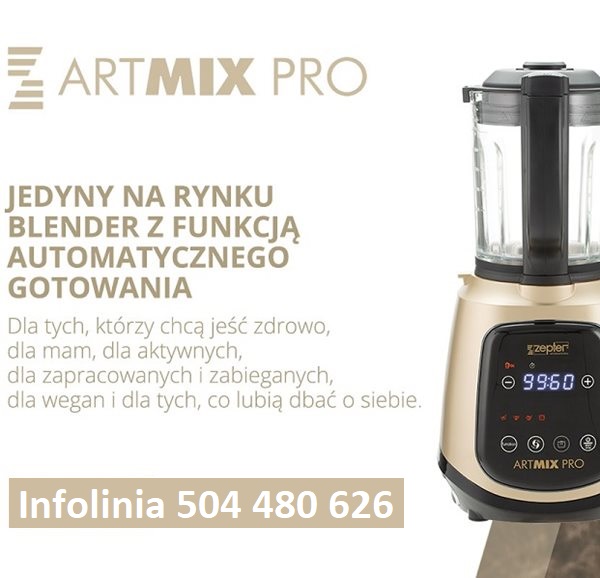 ArtMix PRO to blender próżniowy z automatyczną funkcją gotowania